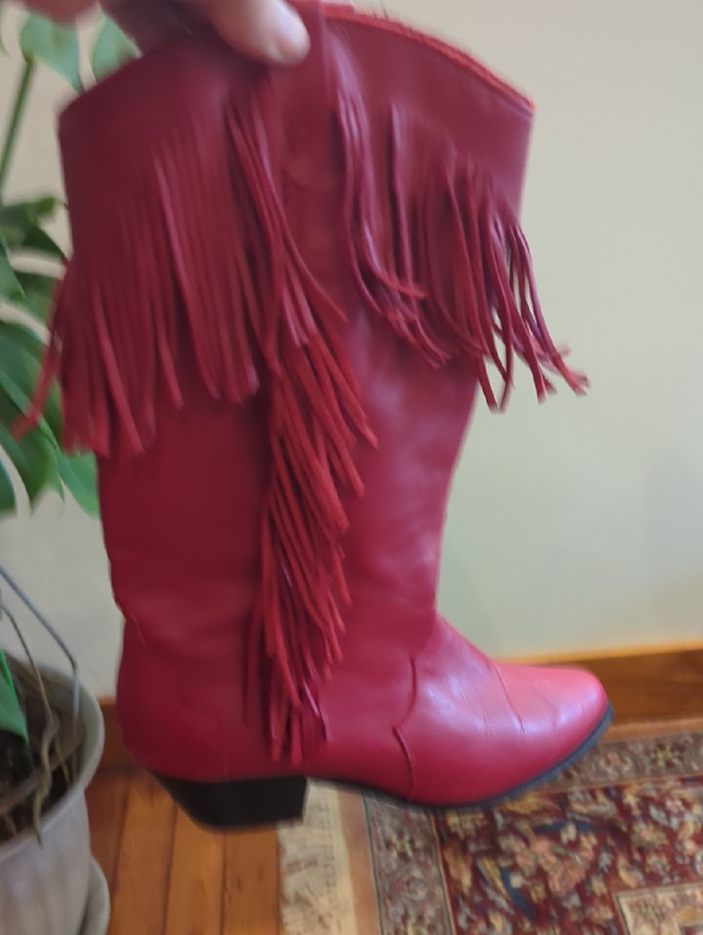 Dingo Vintage Red Leather Boots Size 8
